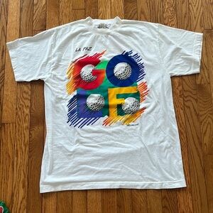 Vintage Golf La Paz Graphic Tee Peer Peter Mussfeldt L 90s Retro streetwear